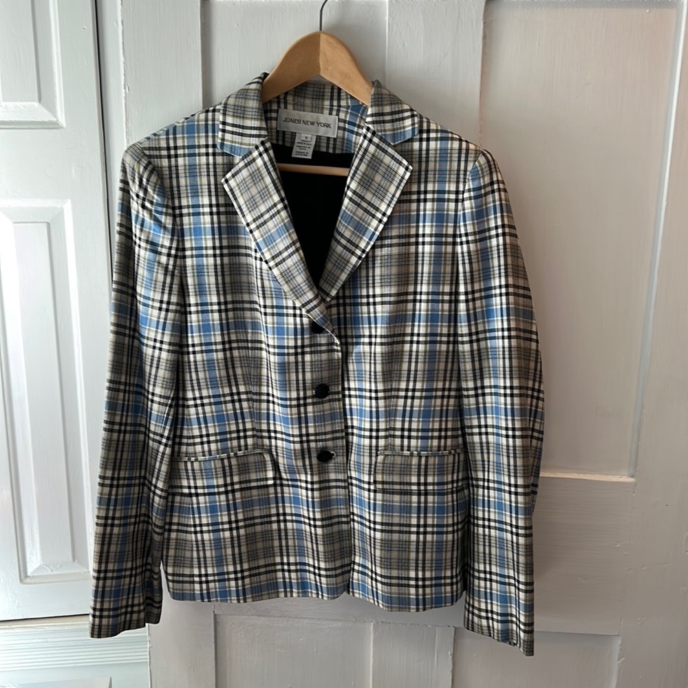 Jones New York Plaid Blazer Size 8